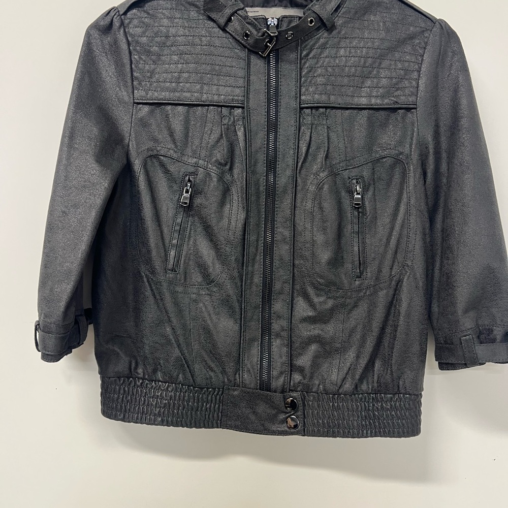 Zara Basic Short Sleeve Jacket, Size Small, Dark … - image 1